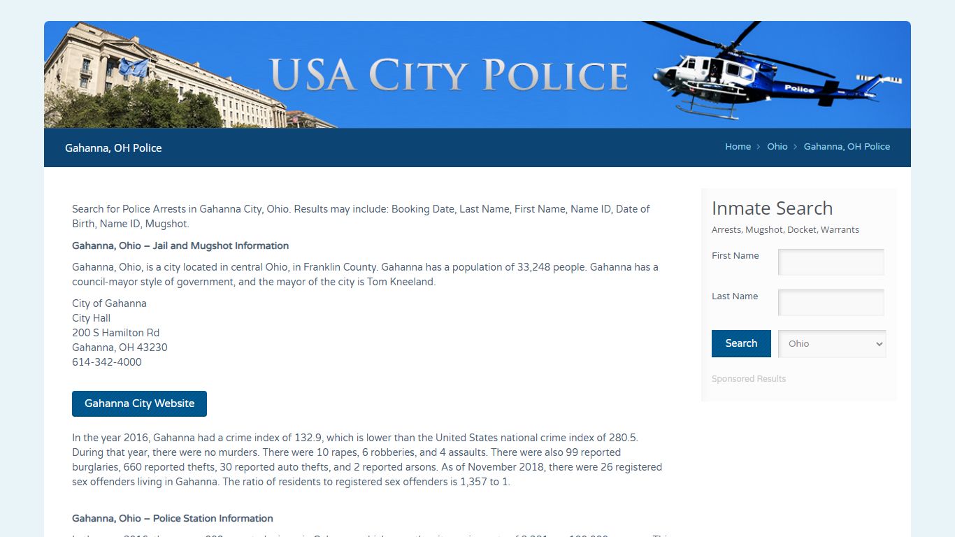 Gahanna, OH Police | Jail Records